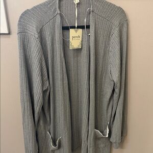 Perch by Blu Pepper ~ Gray Open Front Cardigan NWT Size 3XL